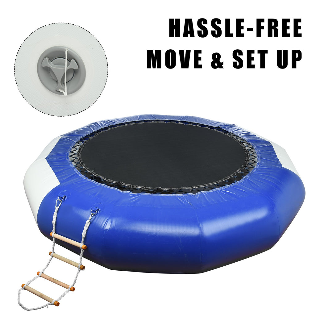 10Ft Inflatable Water Trampoline Bounce Swim Platform For Water-Sports