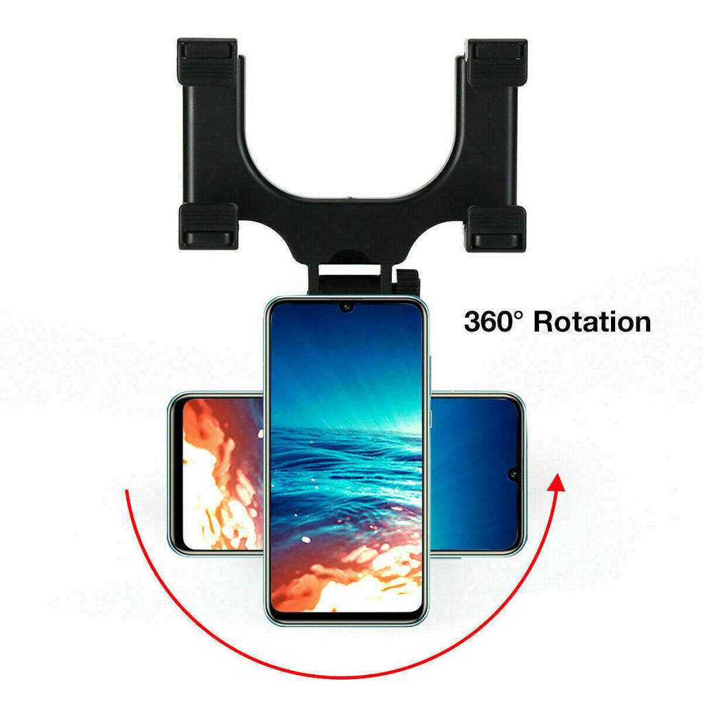 Universal 360 Rotation Car Rear View Mirror Mount Stand GPS Cell Phone Holder