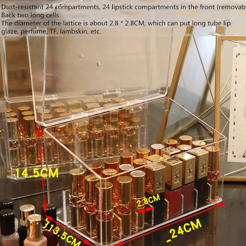 Lipstick storage box with transparent lid