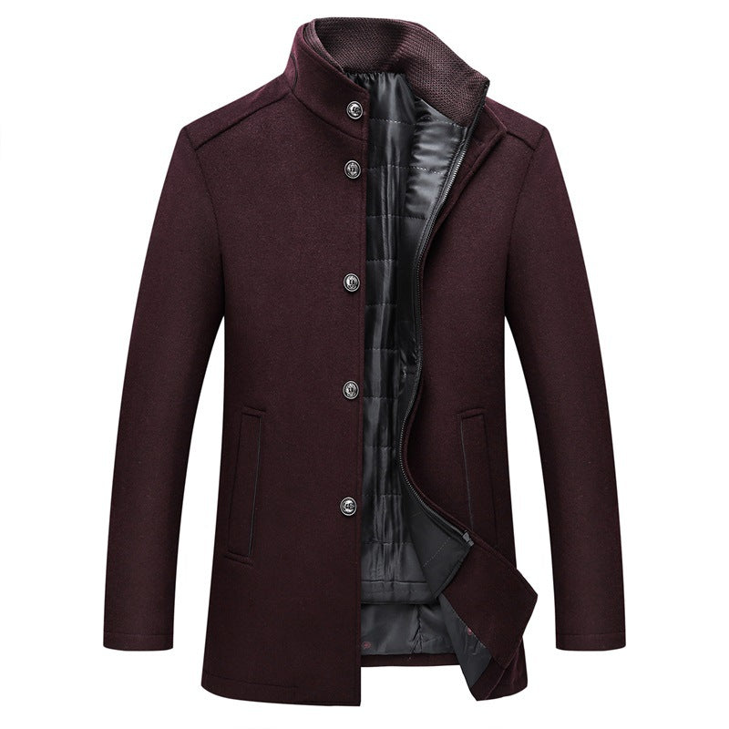 Long Men's Coats Polyester Fiber Business Gentleman look. Classic trendy fishionable look.