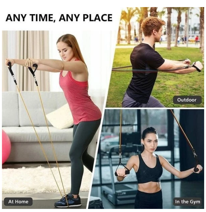 Rally Resistance band fitness equipment. Portable Exercise Various Pcs Resistance Band Set Stackable Up to 30 Lbs (Stackable Exercise Bands with Carrying Case) Exercise Stretch Fitness Home Set.