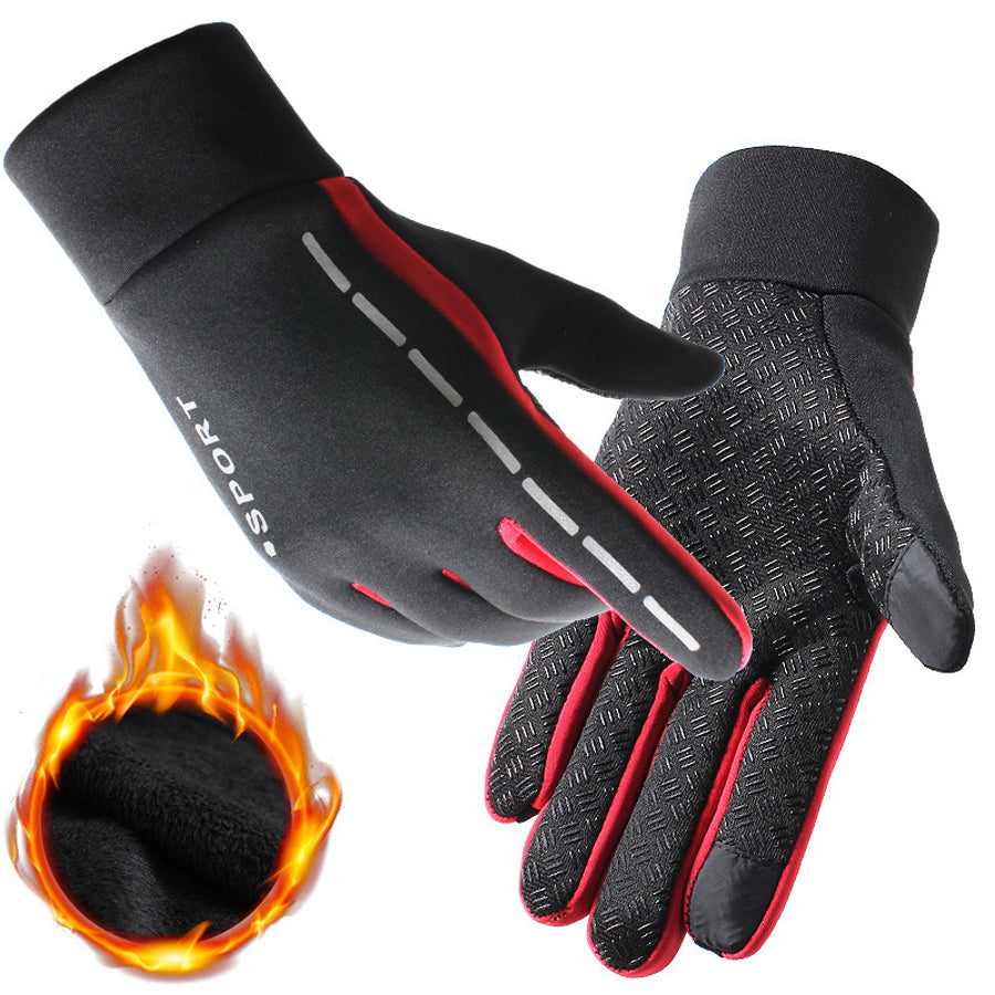 Outdoor gloves for men and women all fingers plus velvet gloves.