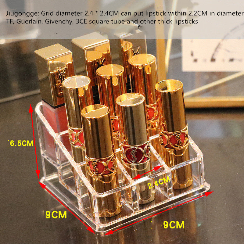 Lipstick storage box with transparent lid