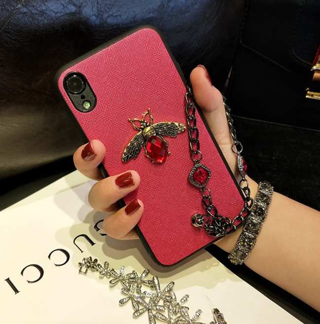 Compatible With Compatible  , Luxury Gemstone Bracelet For  Mobile Phone Case Rhinestone Bee