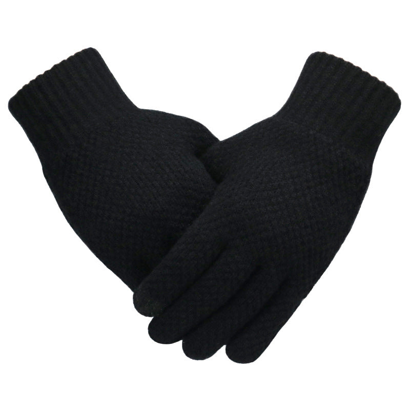 Warm knitted gloves for men in winter