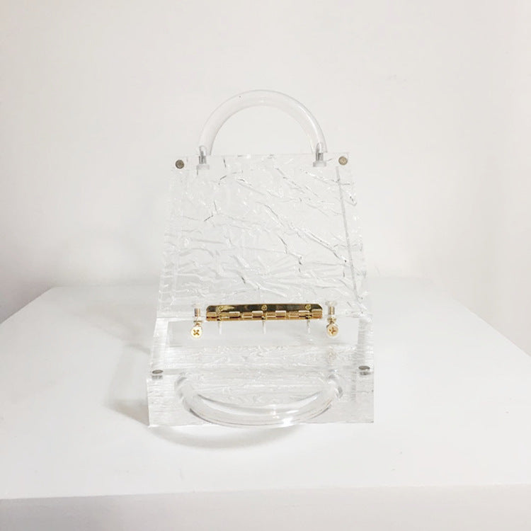 Transparent acrylic ice cracked box bag