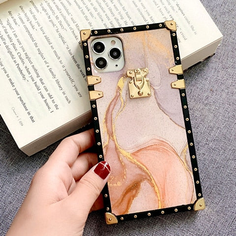 Luxury Square Marble Texture Phone Case