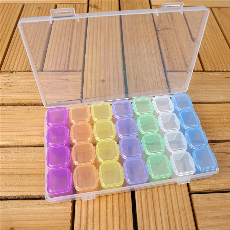 Jewelry Storage Box Transparent Plastic Box With 28 Cells