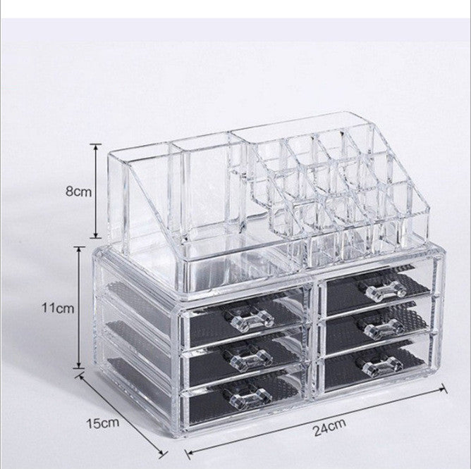 Cosmetic storage box transparent drawer acrylic storage