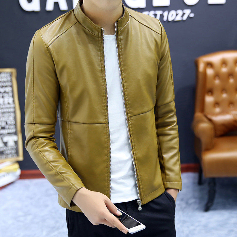 Men's Stand Collar PU Motorcycle Leather Jacket. Best quality Latest Fashion look.