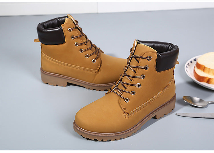 Short white Martin boots women tooling rhubarb boots