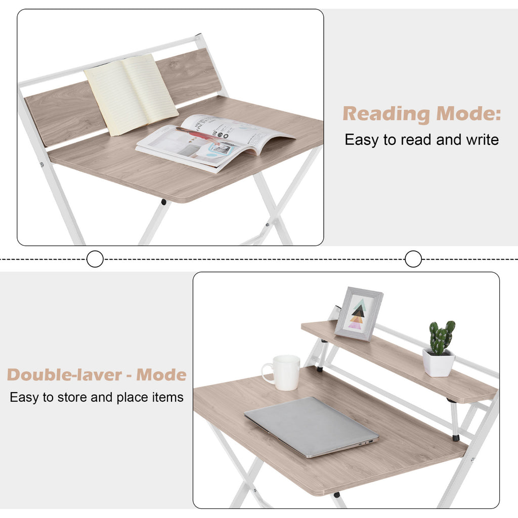 Folding Study Desk For Small Space Home Office Desk  Laptop Writing Table