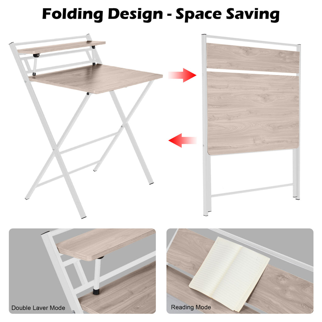 Folding Study Desk For Small Space Home Office Desk  Laptop Writing Table