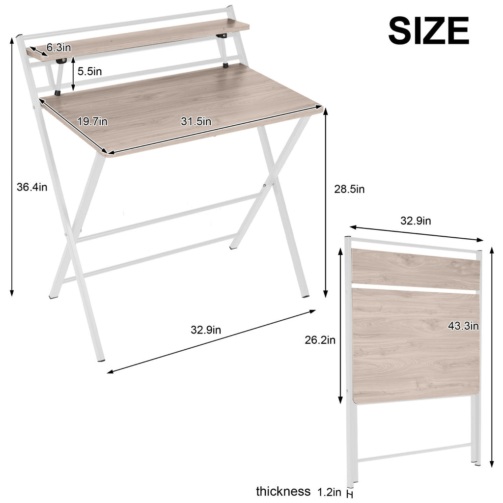 Folding Study Desk For Small Space Home Office Desk  Laptop Writing Table