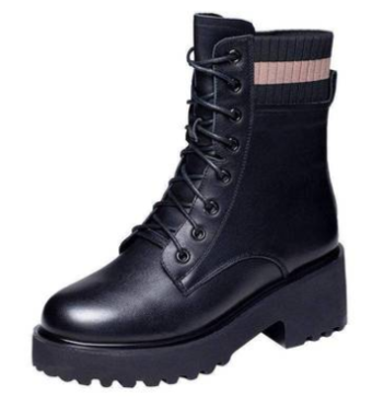 Comfortable Martin boots black leather fashionable look.