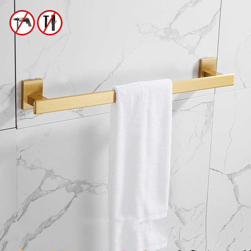 Punch-free European-style Golden Towel Rack Bathroom Shelf