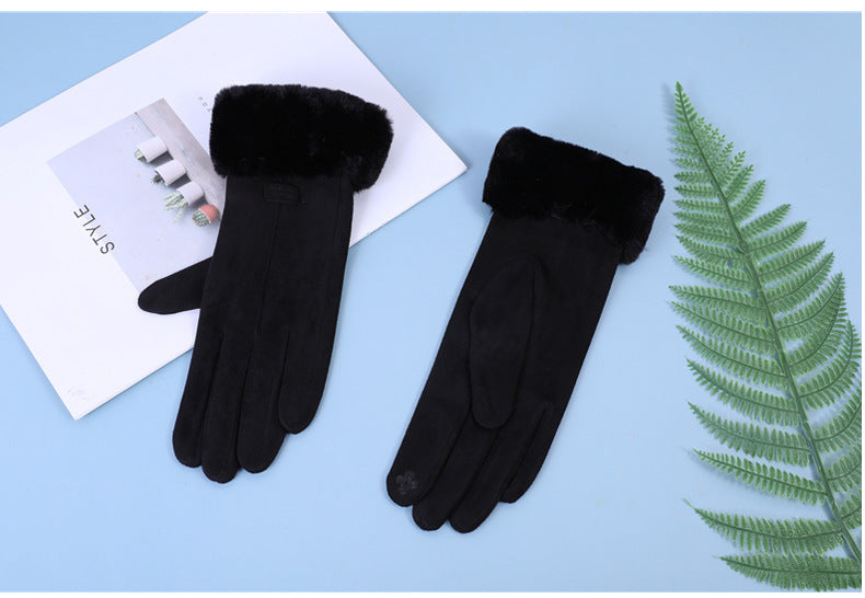 Suede Women's Gloves Warm for Autumn and Winter. With beautiful, classy design.