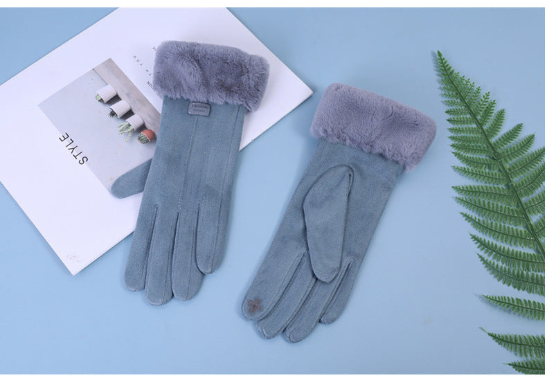 Suede Women's Gloves Warm for Autumn and Winter. With beautiful, classy design.