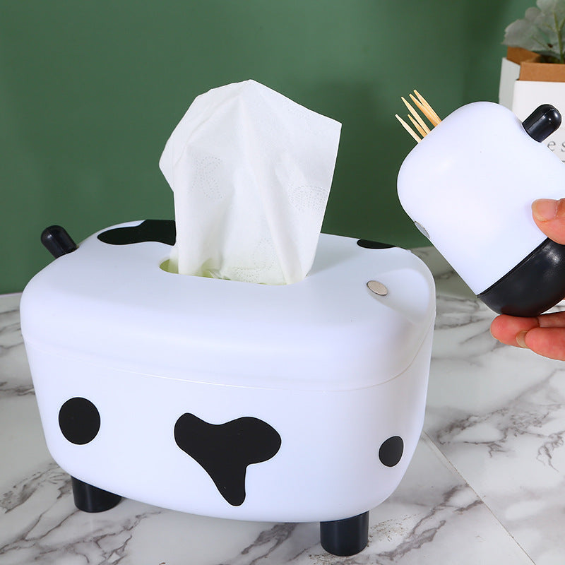 Multifunctional Calf Tissue Box With Toothpick Holder