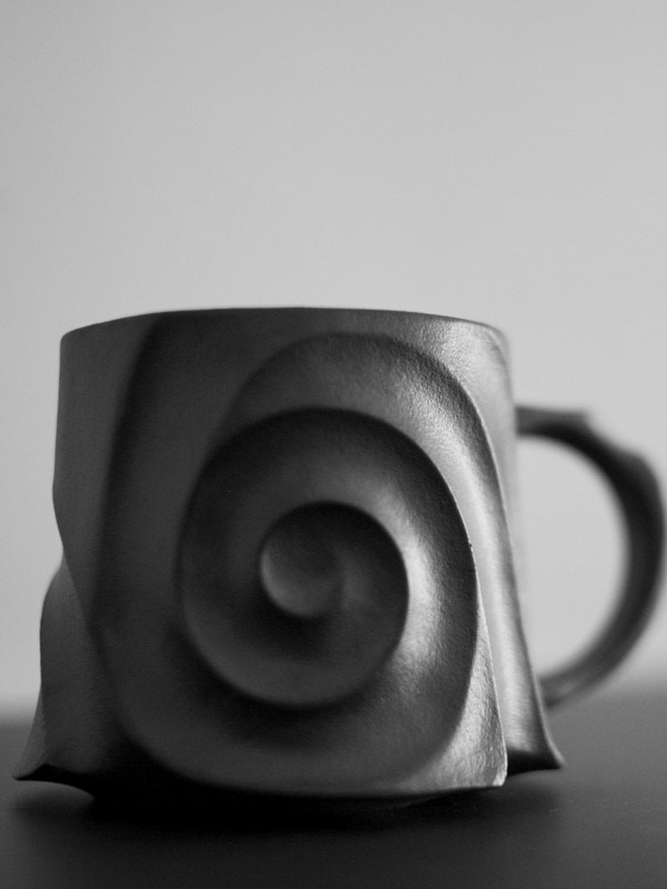 Luxury Special Ceramic Handmade Mug in Black.