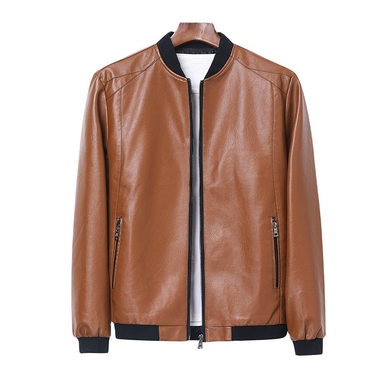 Stand-Up Collar Casual  Leather