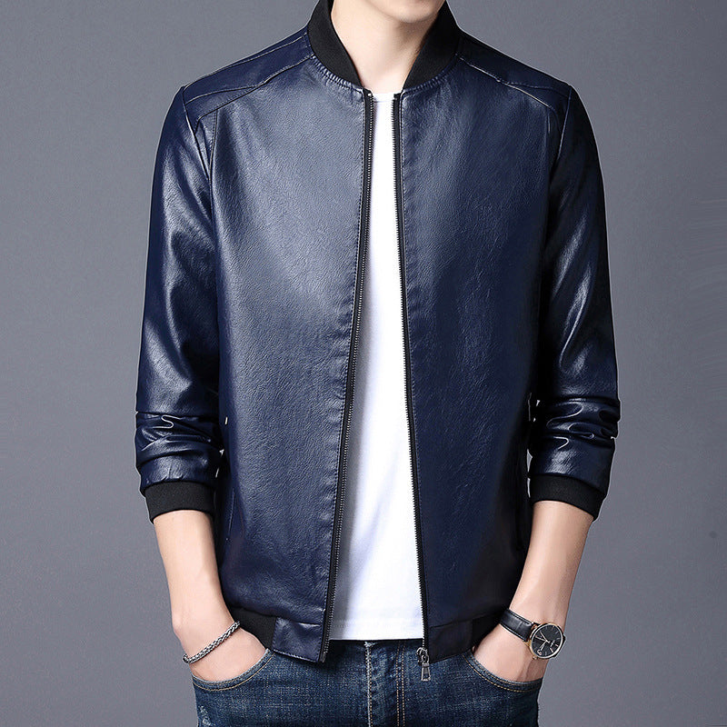 Stand-Up Collar Casual  Leather