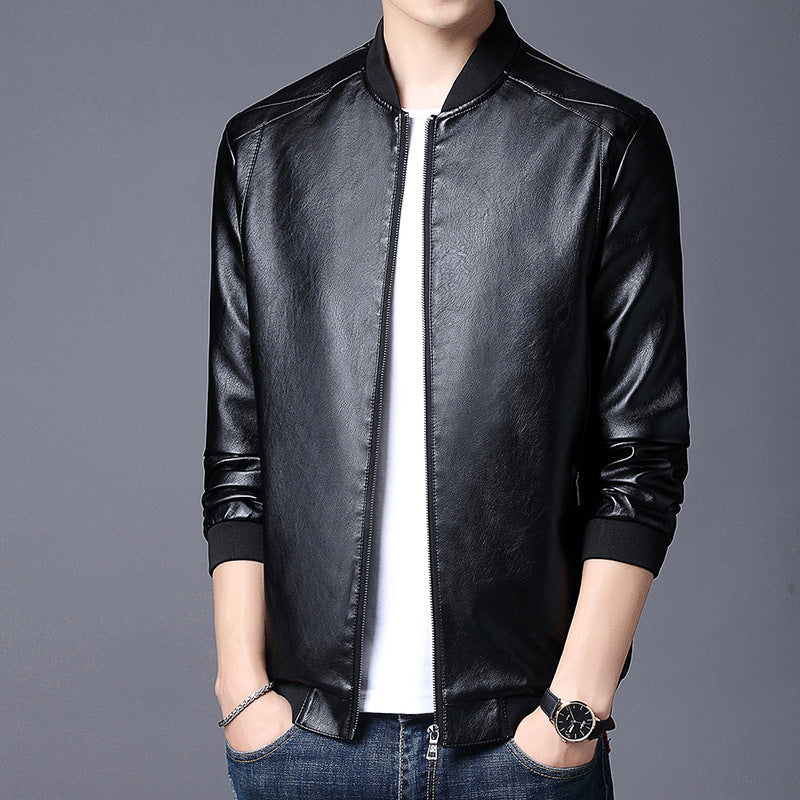 Stand-Up Collar Casual  Leather