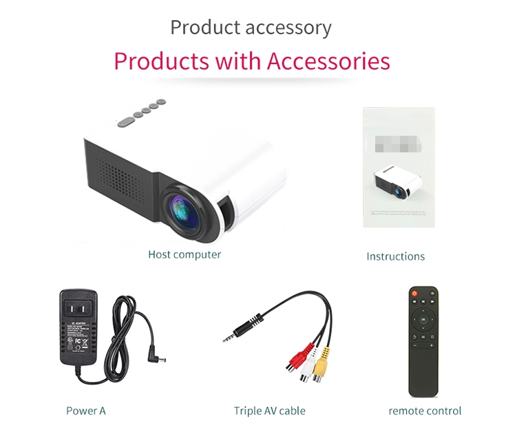 Digital Projector LED LCD that is able to connect to Smart phone, game console, Miceo SD card, Tablet, Speaker, U-Disk- Notebook, DVD, Camera, Set top box. With clear sharp view.