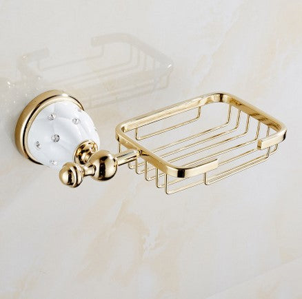 Diamond-studded Bath Towel Rack Golden Towel Rack Bathroom Bathroom Shelf