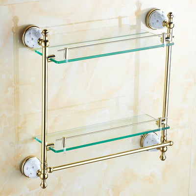 Diamond-studded Bath Towel Rack Golden Towel Rack Bathroom Bathroom Shelf