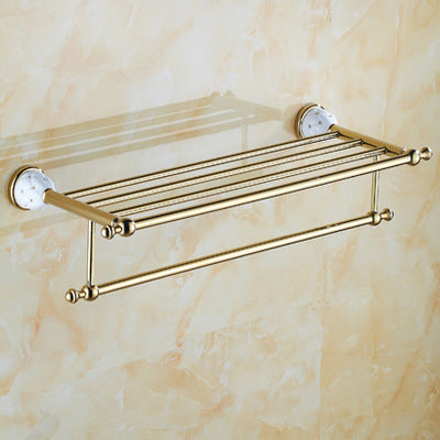 Diamond-studded Bath Towel Rack Golden Towel Rack Bathroom Bathroom Shelf