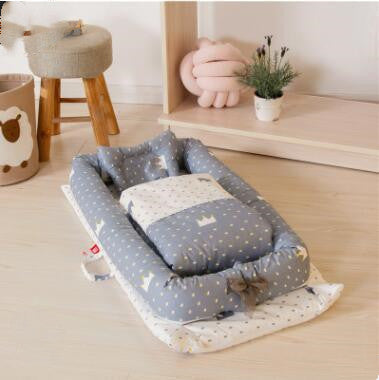 Crib Anti-pressure Newborn Foldable Portable Crib Middle Bed Baby Infant Mattress Bionic Travel Bed