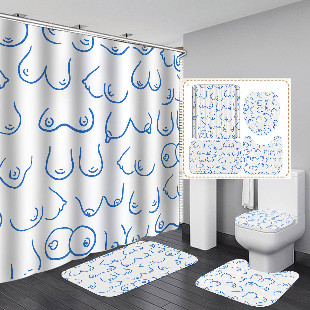 Digital Printing Waterproof Polyester Bathroom Shower Curtain