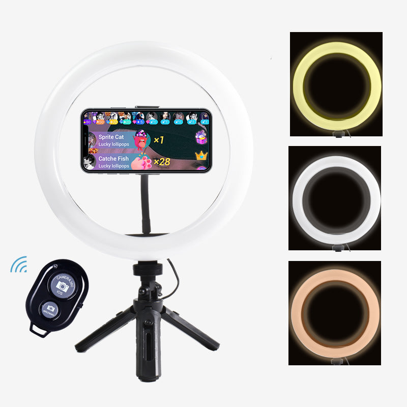 Bluetooth mobile phone live broadcast stand 10-inch ring mobile phone fill light desktop stand