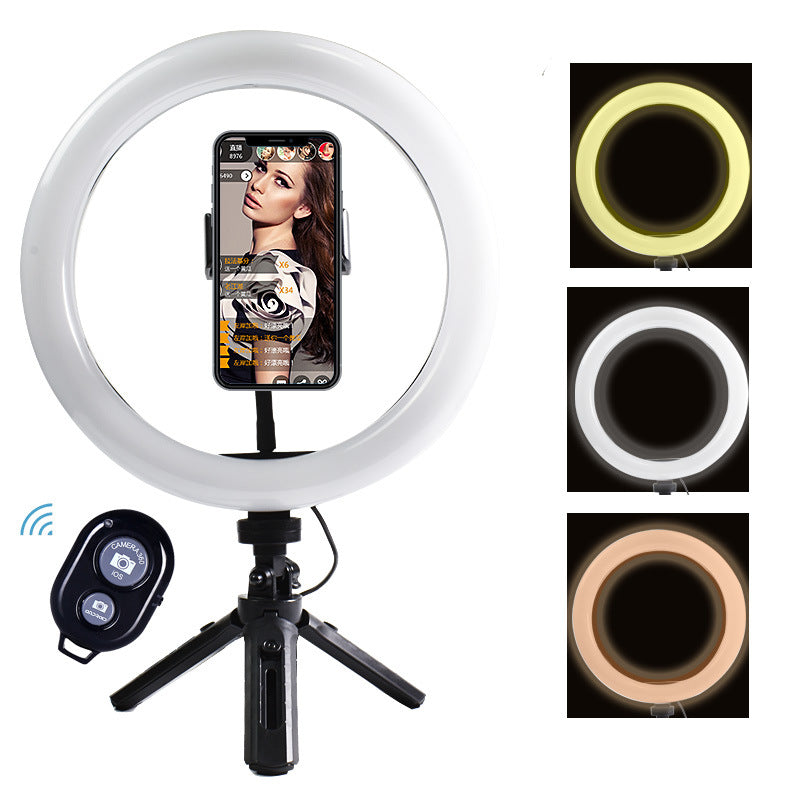 Bluetooth mobile phone live broadcast stand 10-inch ring mobile phone fill light desktop stand