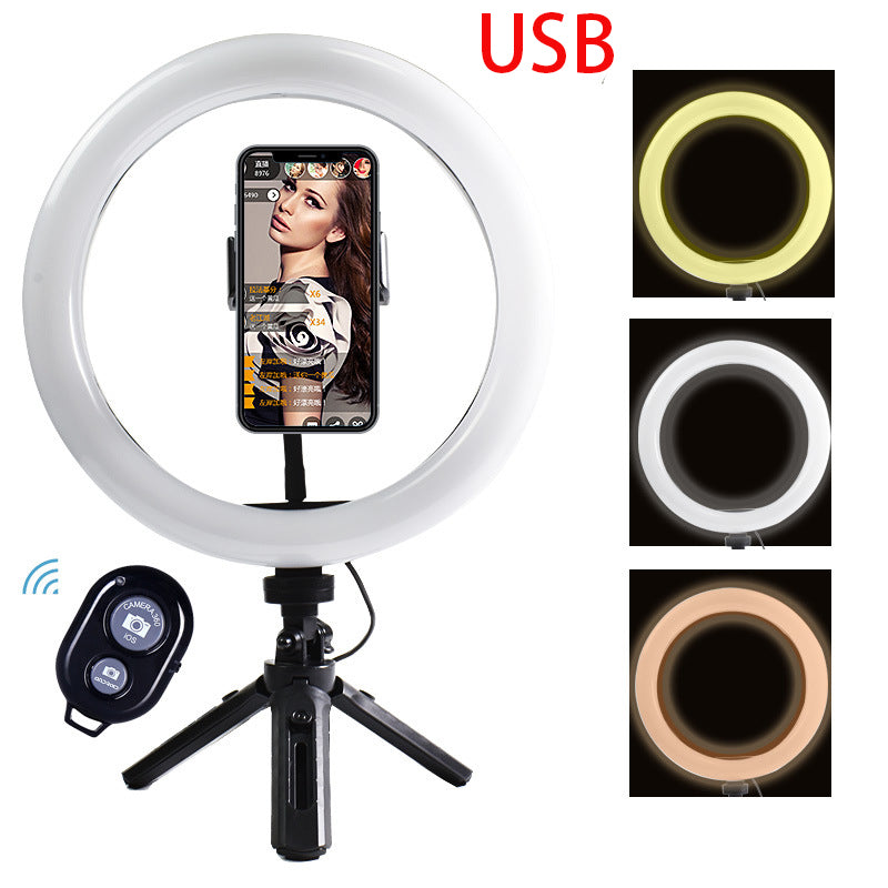 Bluetooth mobile phone live broadcast stand 10-inch ring mobile phone fill light desktop stand