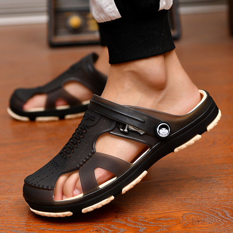 Men slippers and sandals in one . Comfortable Practical latest trendy and nice design.