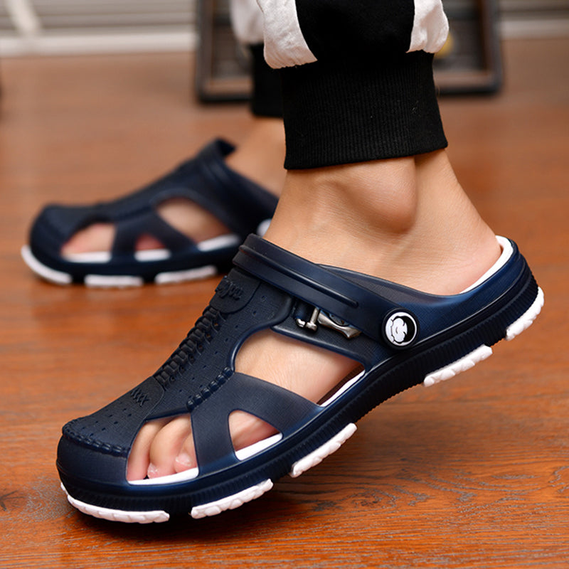 Men slippers and sandals in one . Comfortable Practical latest trendy and nice design.