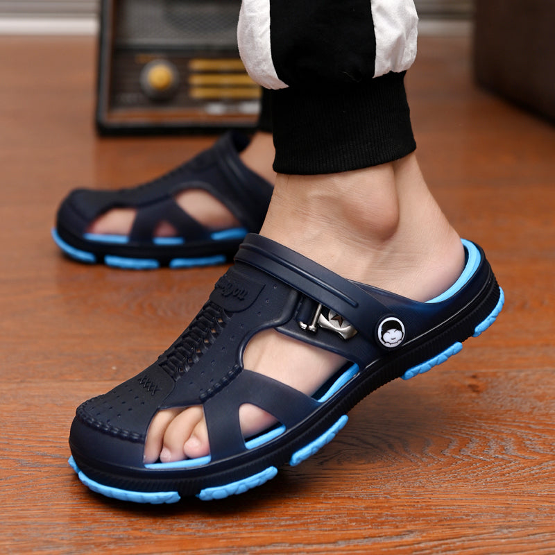 Men slippers and sandals in one . Comfortable Practical latest trendy and nice design.