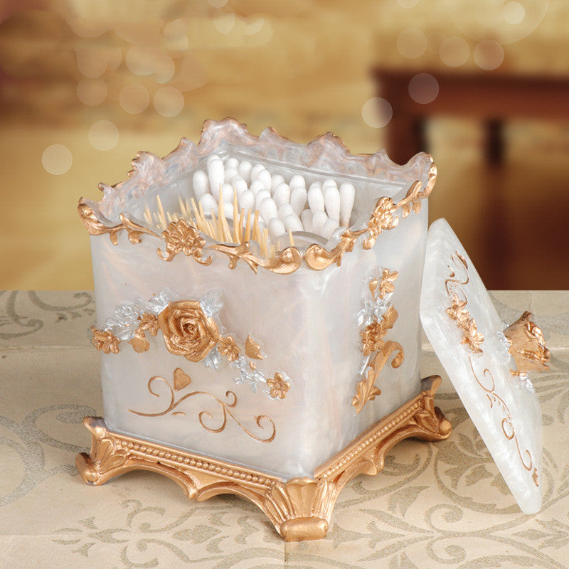 European Style Toothpick Box Cotton Swab Box Storage Box Creative Toothpick Holder