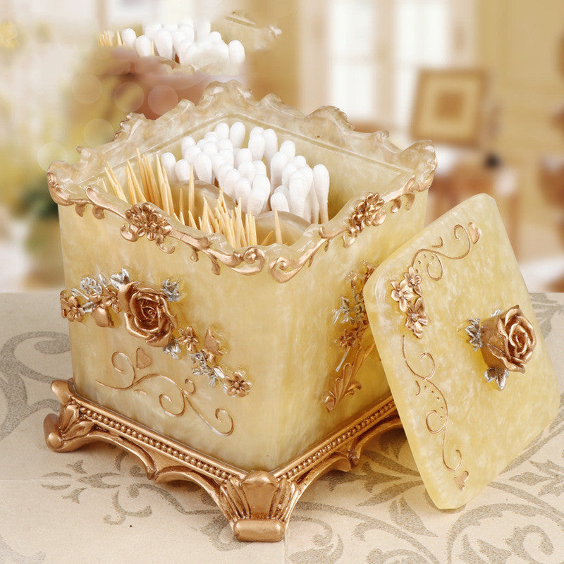 European Style Toothpick Box Cotton Swab Box Storage Box Creative Toothpick Holder