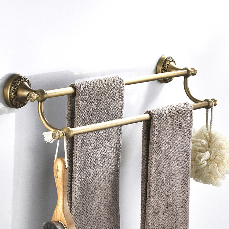 Towel Rack Bathroom Pendant Copper Material European Retro Antique Bathroom Towel Rack