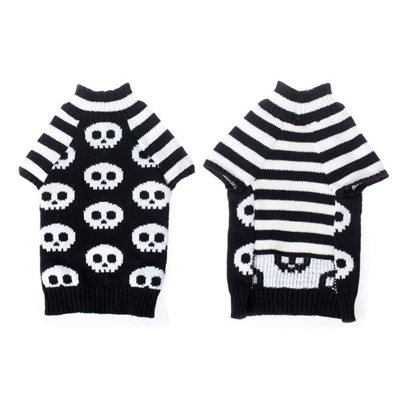 Skull Dog Halloween Sweater Pet Supplies