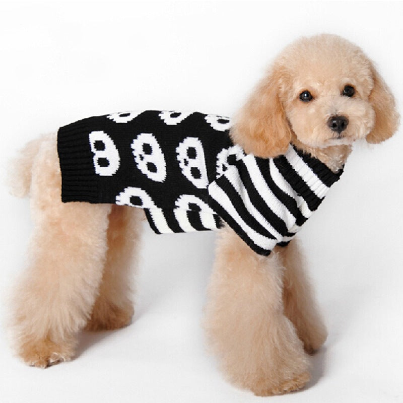 Skull Dog Halloween Sweater Pet Supplies