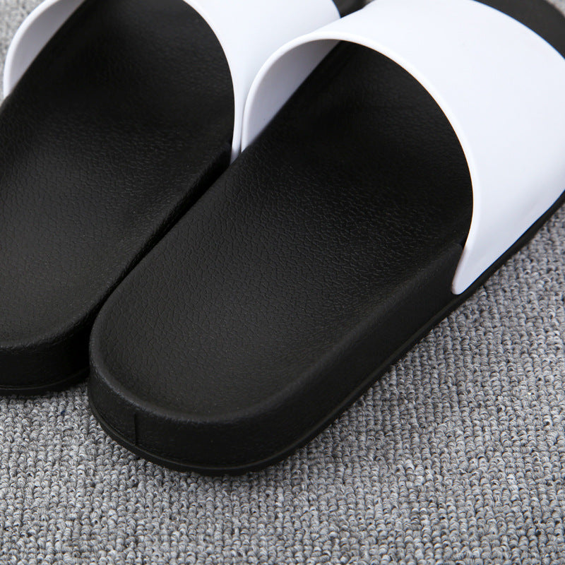 Men Summer foot ware Slippers. Fashion black & white Non-slip Slides Luxury Design.