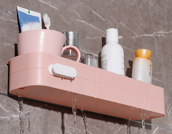 Perforated bathroom shelf