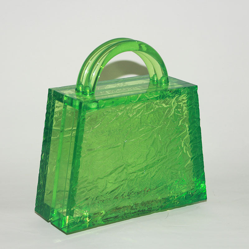 Transparent acrylic ice cracked box bag