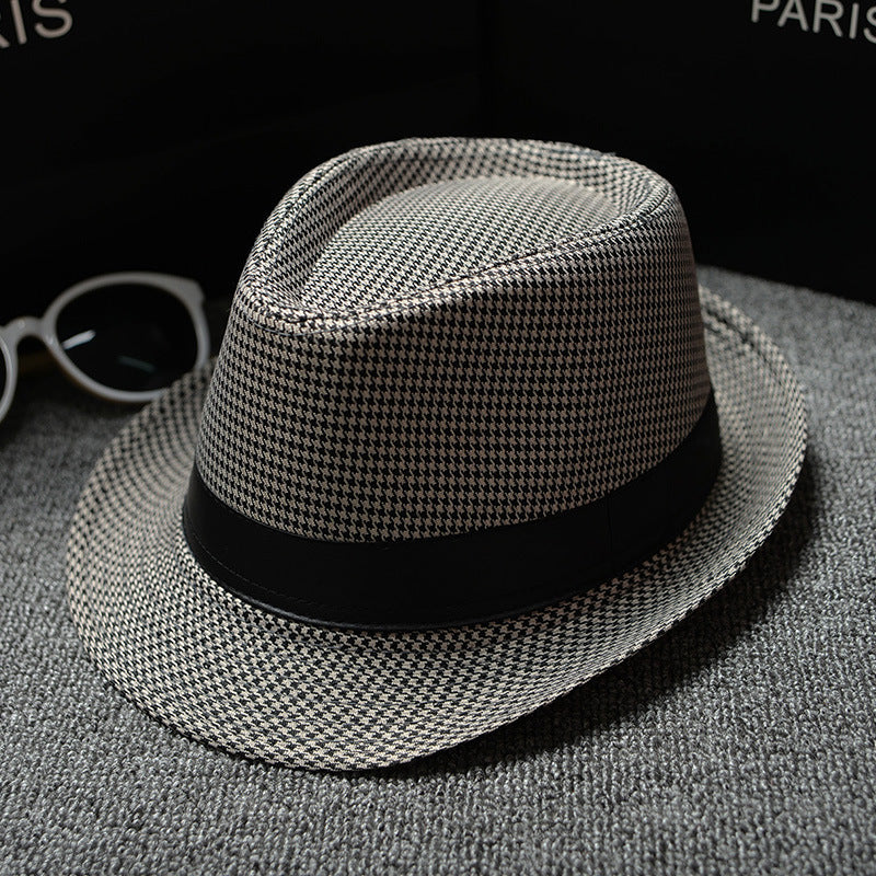 Very nice unique high quality British Houndstooth European and American Sun Hats for Men.