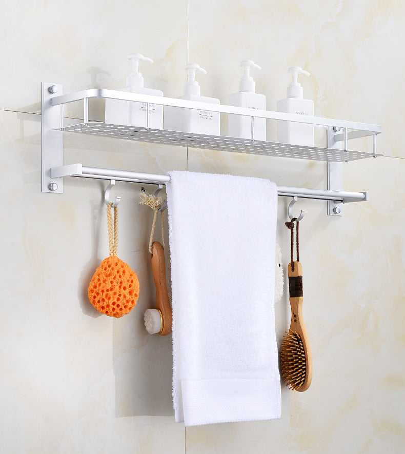 Bathroom shelf towel rack