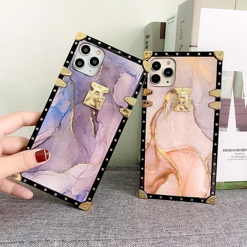 Luxury Square Marble Texture Phone Case